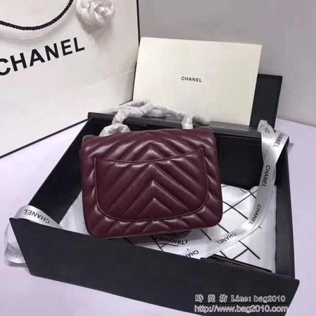 香奈兒CHANEL 升級版V線1115進口小羊皮全新經典單肩斜挎鏈條包 DSC1511